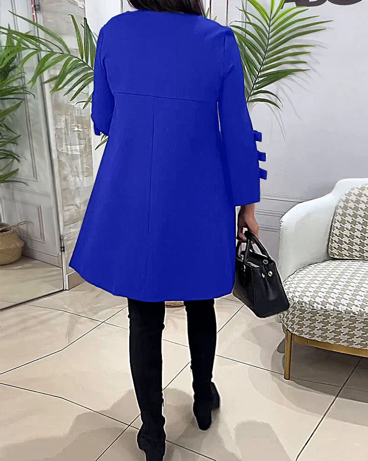 Elani | Women's A-Line Mini Dress with Bow Sleeve Accents