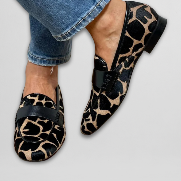 Hannah | Women's Animal Print Slip On Loafers