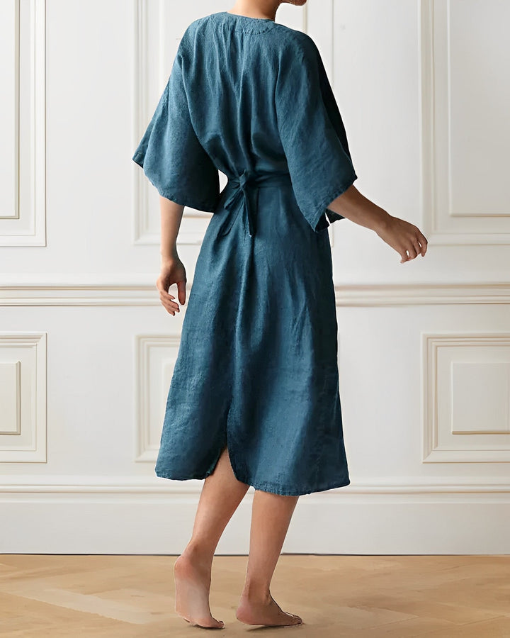 Elena | Women's Casual V-neck A-Line Midi Dress