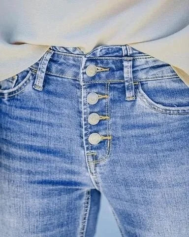 Linnea | Women's High Waisted Stretch Flared Denim Jeans