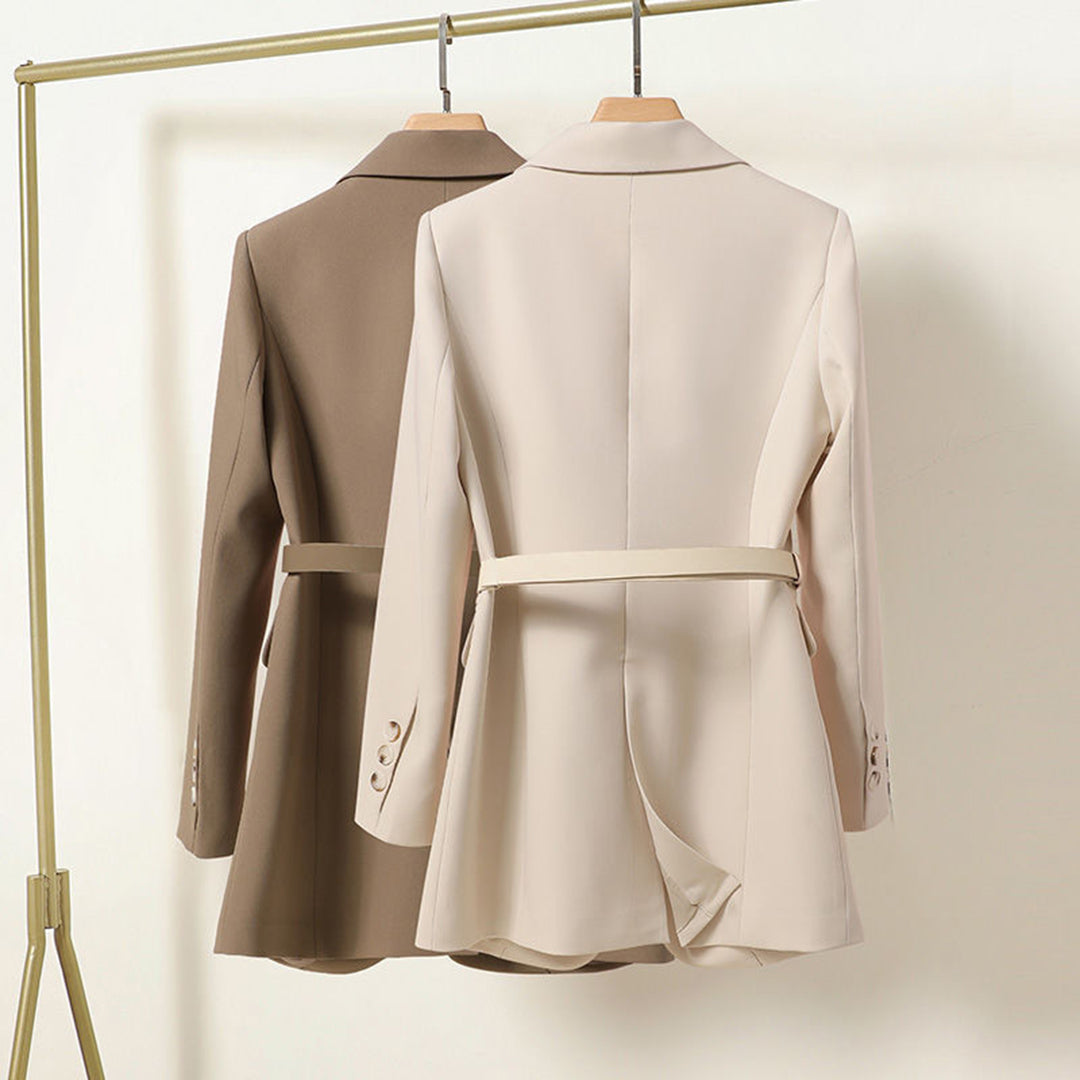 Angelie | Women's Tailored Notch Lapel Belted Blazer