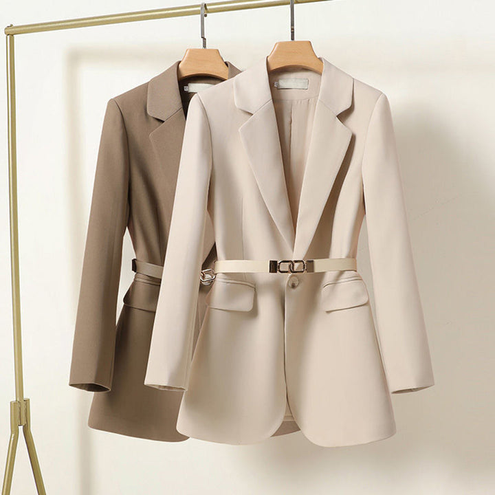 Angelie | Women's Tailored Notch Lapel Belted Blazer