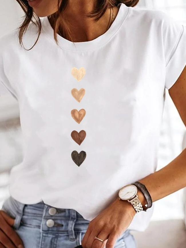 Emma | Women's Classic Short Sleeve White Summer T Shirt