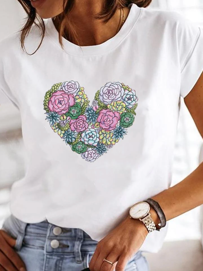 Emma | Women's Classic Short Sleeve White Summer T Shirt