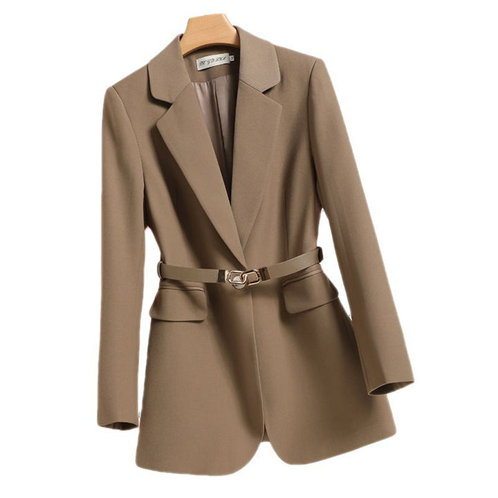 Angelie | Women's Tailored Notch Lapel Belted Blazer