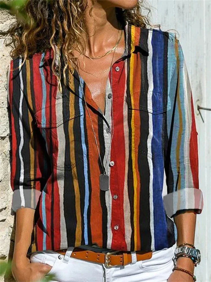 Peyton | Women's Geometric Print Button Down Summer Shirt