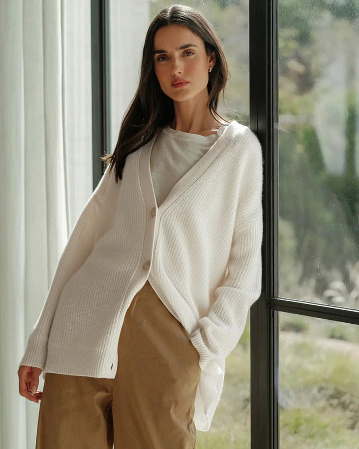 Gabriella | Woman's Cozy Oversized V Neck Cashmere Cardigan