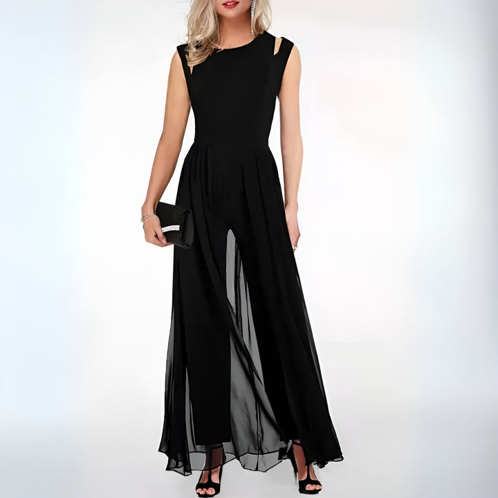 Camila | Women's Formal Chiffon Jumpsuit with Skirt Overlay