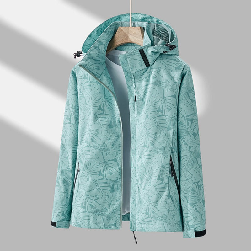 Thalia | Women's Tropical Print Waterproof Jacket with Hood