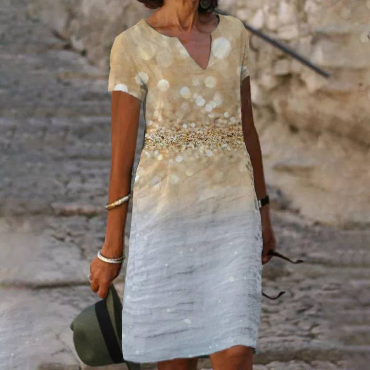 Allie | Women's Floral Print Mini Summer Dress with V-neck