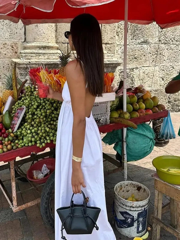 Summer | Women's Sleeveless Low Back V-Neck Maxi Dress
