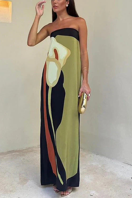 Lily | Women's Strapless Floral Print Maxi Dress