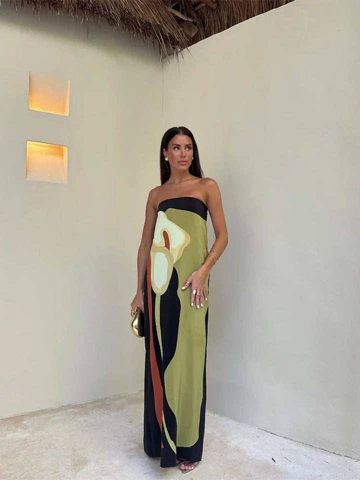 Lily | Women's Strapless Floral Print Maxi Dress