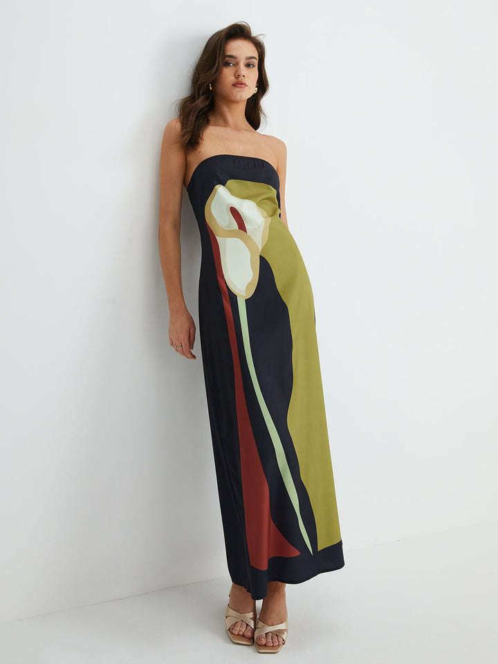 Lily | Women's Strapless Floral Print Maxi Dress