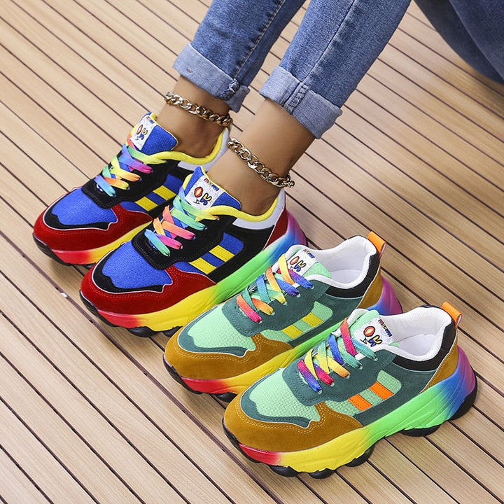 Avery | Women's Multicolor Casual Sneakers with Lace Up