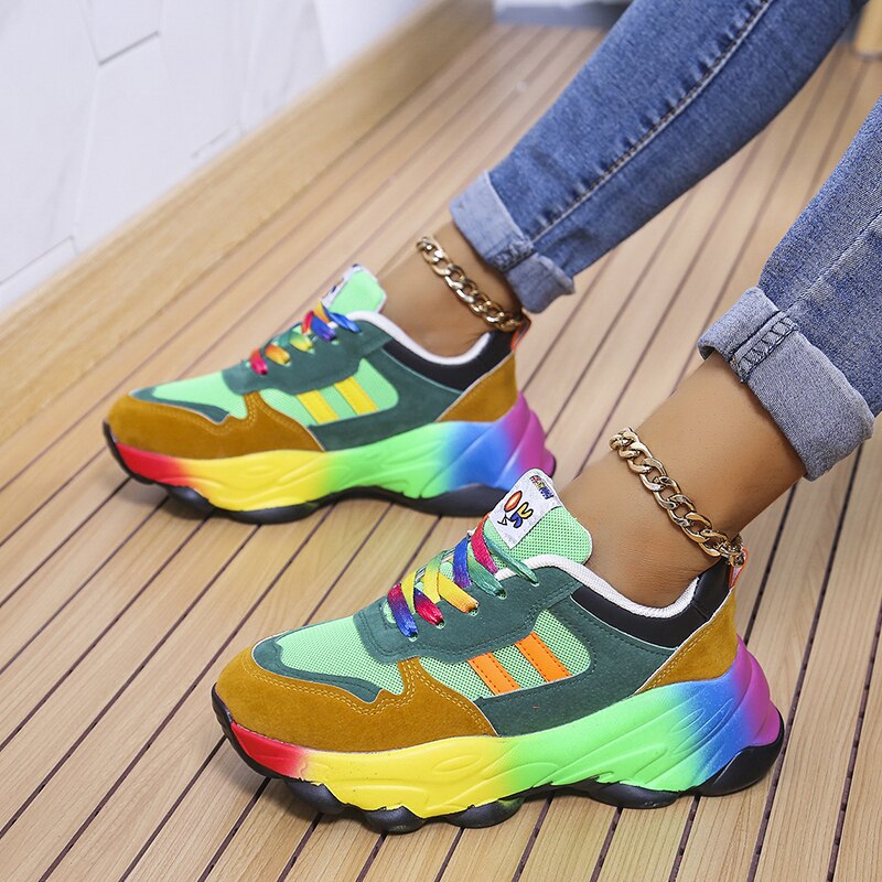 Avery | Women's Multicolor Casual Sneakers with Lace Up