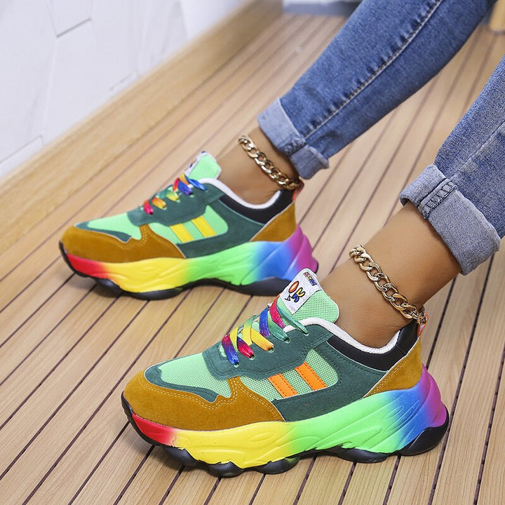 Avery | Women's Multicolor Casual Sneakers with Lace Up