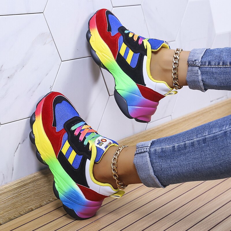 Avery | Women's Multicolor Casual Sneakers with Lace Up