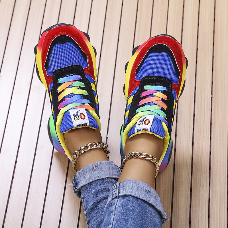 Avery | Women's Multicolor Casual Sneakers with Lace Up