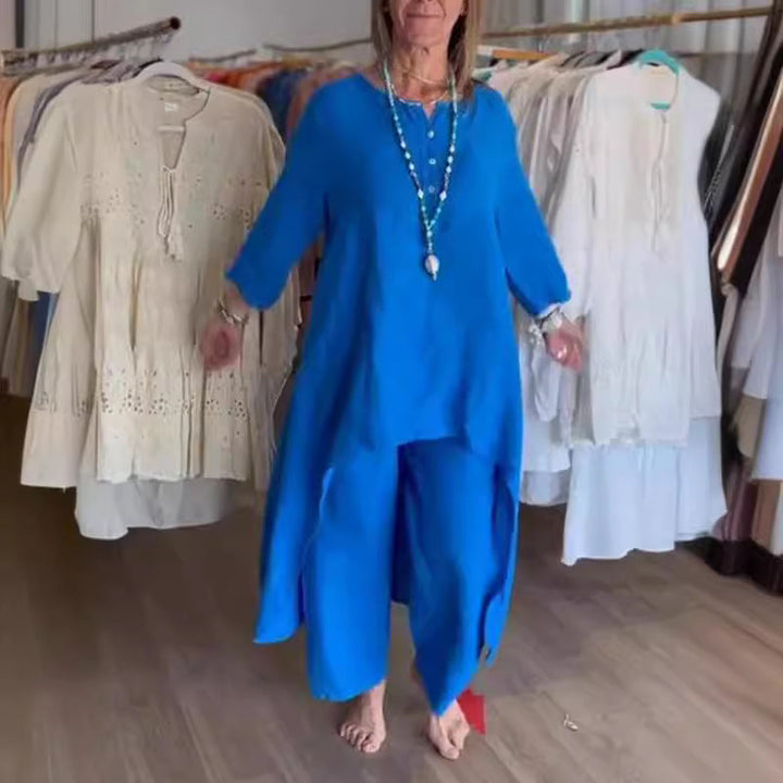 Millie | Women's Casual Tunic Top and Wide Leg Pants Set