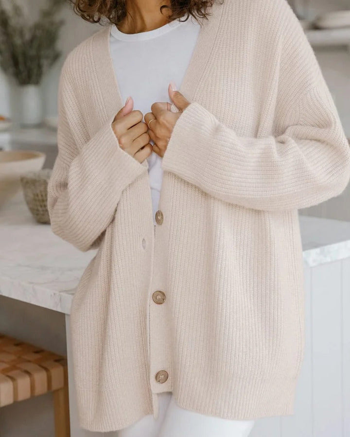 Gabriella | Woman's Cozy Oversized V Neck Cashmere Cardigan