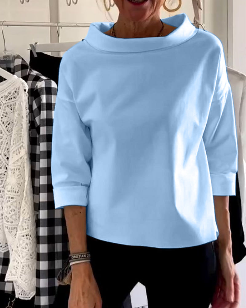 Tina | Women's Mock Neck 3/4 Sleeve Top