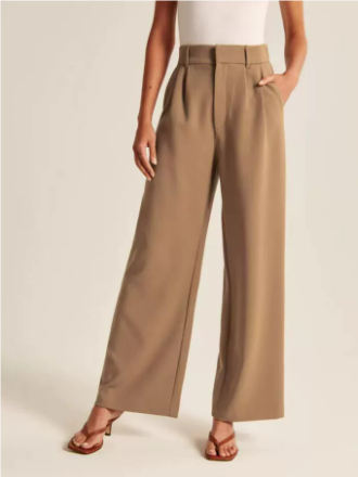 Aurora | Women's High Waisted Wide Leg Pleated Dress Pants