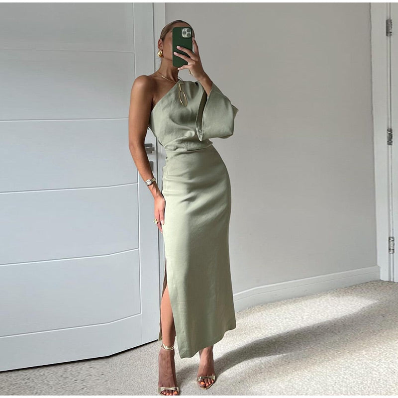 Lunessa | Women's Asymmetrical Formal Dress with Side Slit