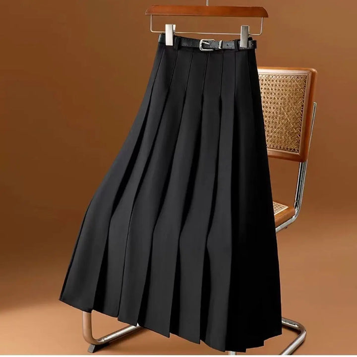Marga | Women's Classic Pleated Midi Skirt with Belt