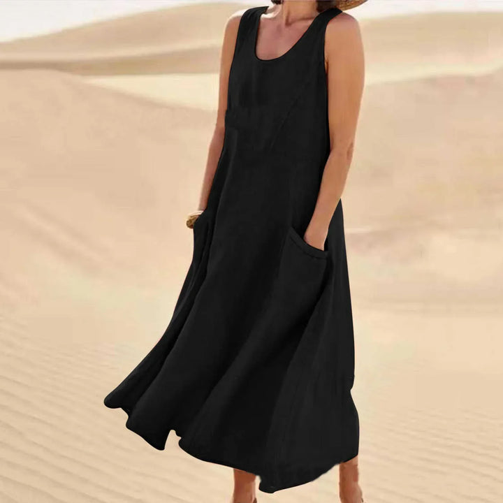 Ara | Women's Sleeveless Linen Summer Dress with Pockets