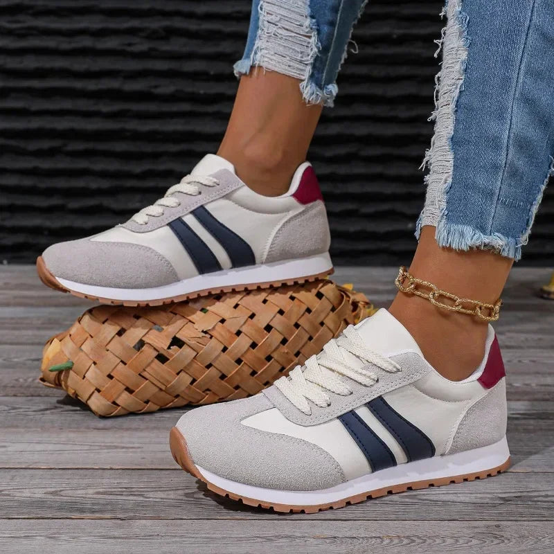 Demi | Women's Lightweight Lace-Up Sneakers with Contrast Stripes