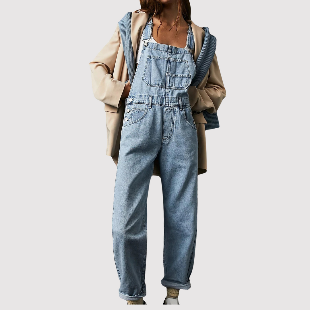 Maya | Women's Relaxed Fit  Wide Leg Denim Overalls