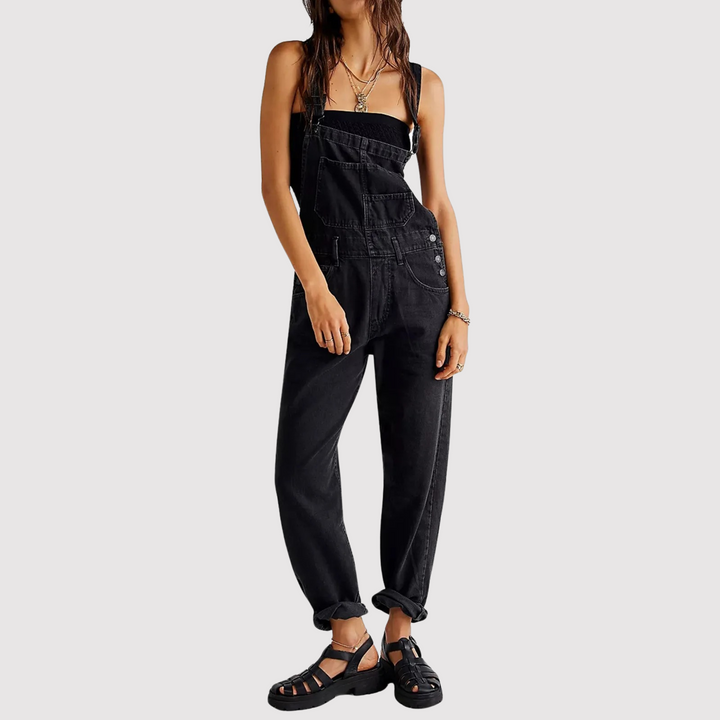 Maya | Women's Relaxed Fit  Wide Leg Denim Overalls