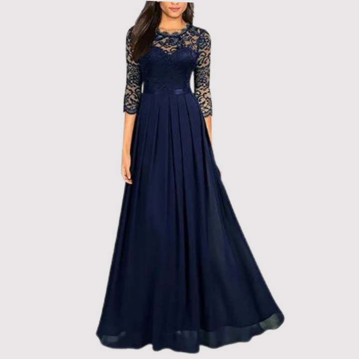 Kayla | Women's Lace and Chiffon Formal Dress with Half Sleeves