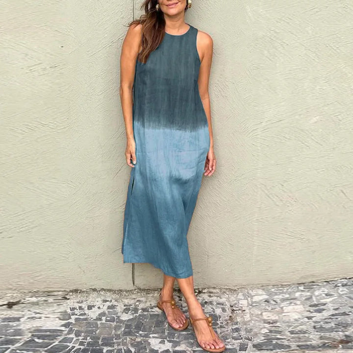 Lela  | Women's Roll Tab Sleeve Tunic Dress with Pockets
