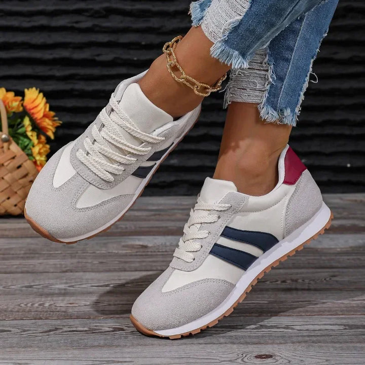 Demi | Women's Lightweight Lace-Up Sneakers with Contrast Stripes