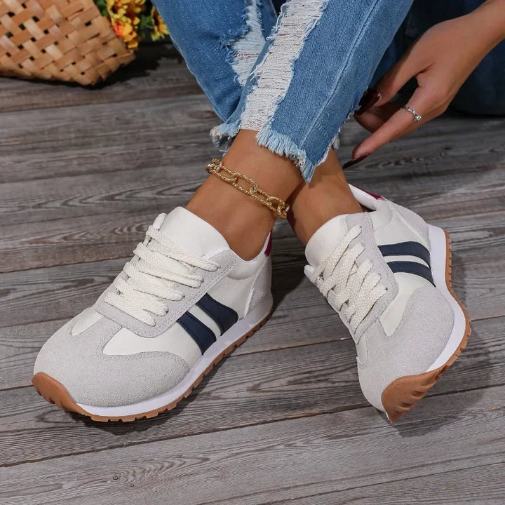 Demi | Women's Lightweight Lace-Up Sneakers with Contrast Stripes