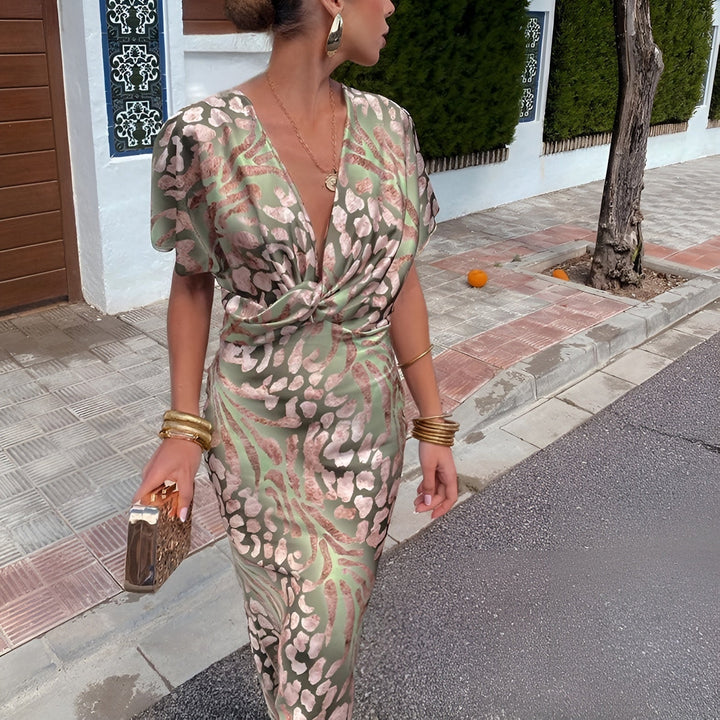 Cecil | Women's Elegant Satin V Neck Maxi Dress