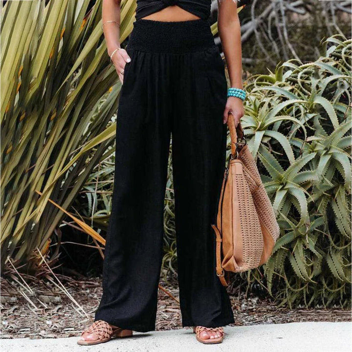 Aria | Women's Wide Leg Summer Pants with Elastic Waist