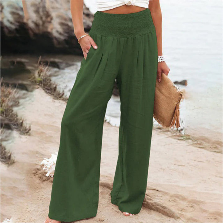 Aria | Women's Wide Leg Summer Pants with Elastic Waist