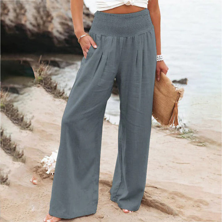 Aria | Women's Wide Leg Summer Pants with Elastic Waist