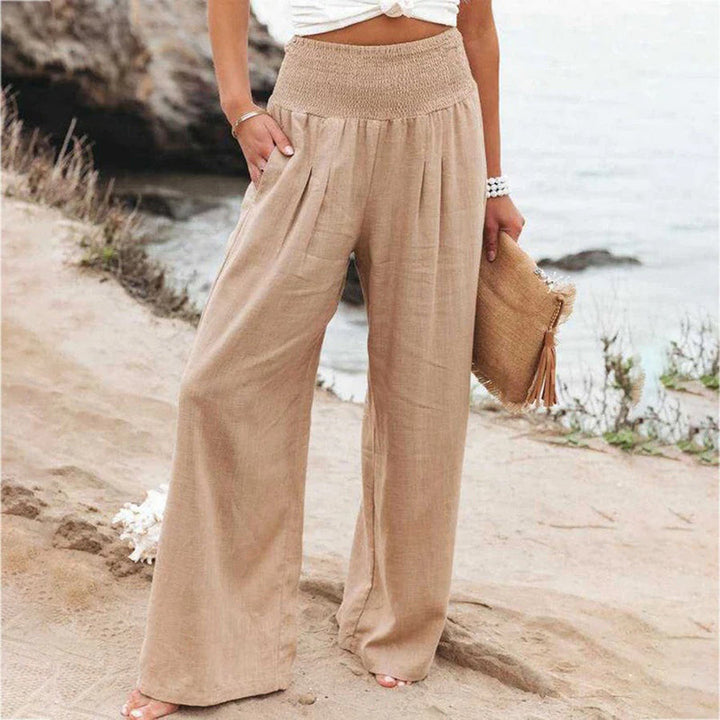 Aria | Women's Wide Leg Summer Pants with Elastic Waist