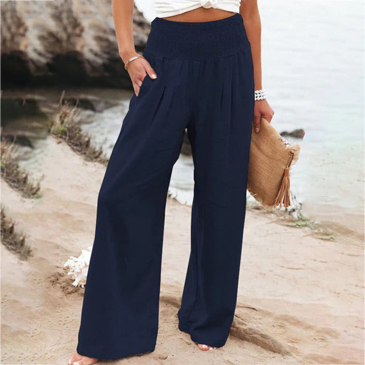 Aria | Women's Wide Leg Summer Pants with Elastic Waist