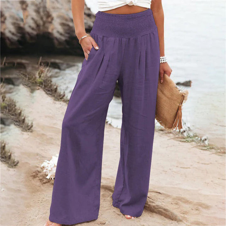 Aria | Women's Wide Leg Summer Pants with Elastic Waist