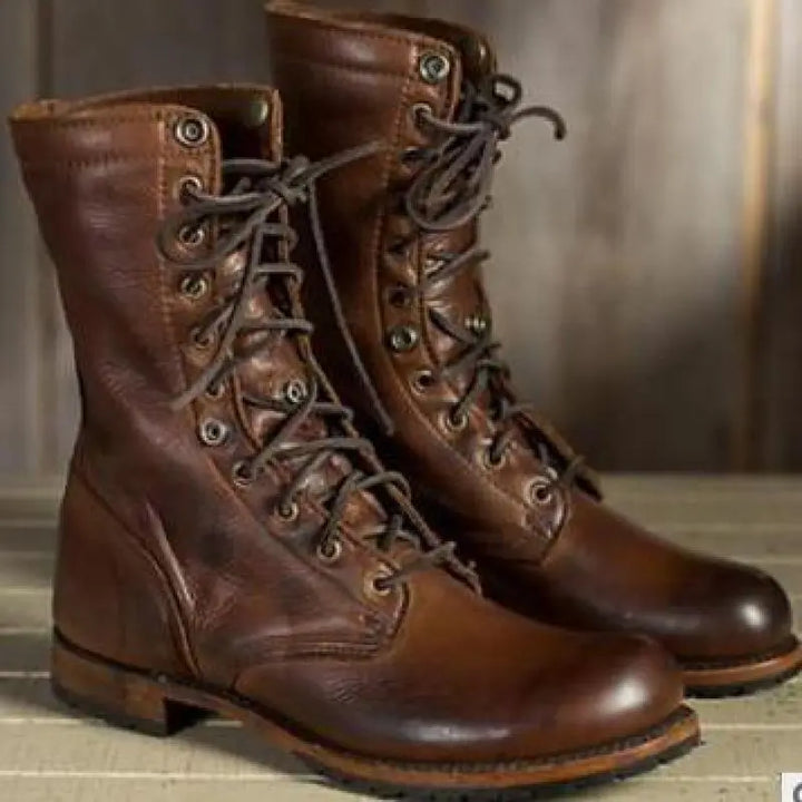 Sorella | Women's Leather Ankle Boots with Lace-Up