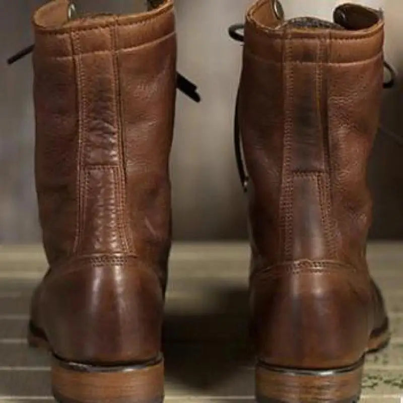 Sorella | Women's Leather Ankle Boots with Lace-Up