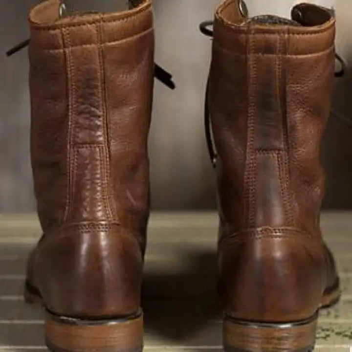 Sorella | Women's Leather Ankle Boots with Lace-Up