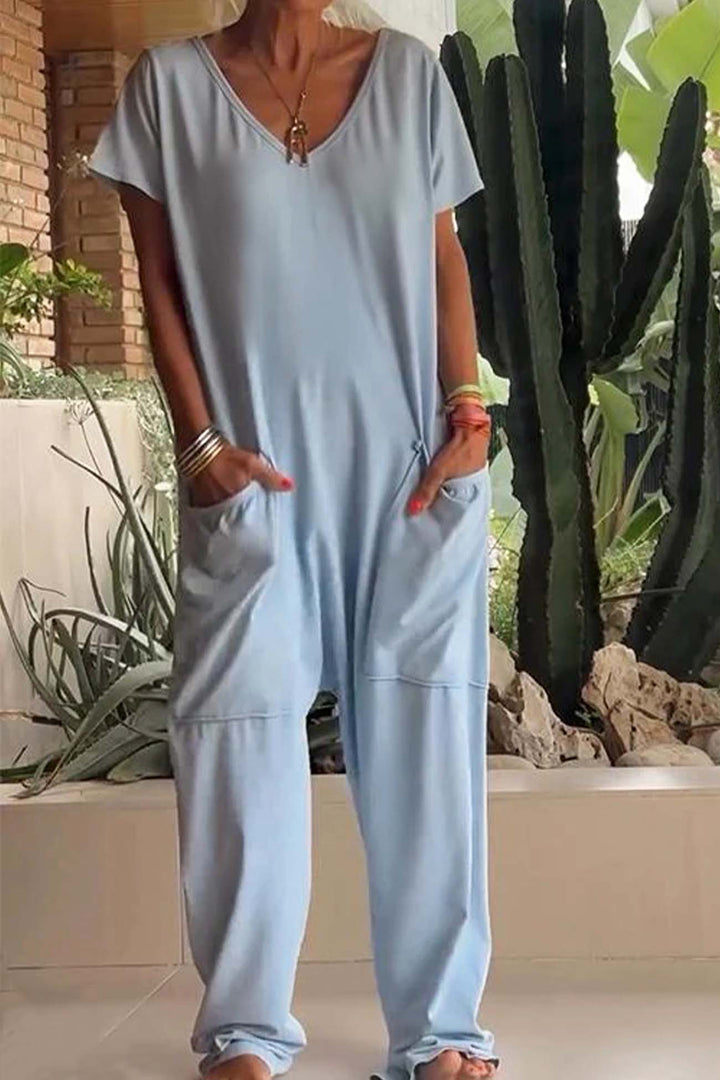 Brooklyn | Women's Oversize Short Sleeve Jumpsuit with Pocket