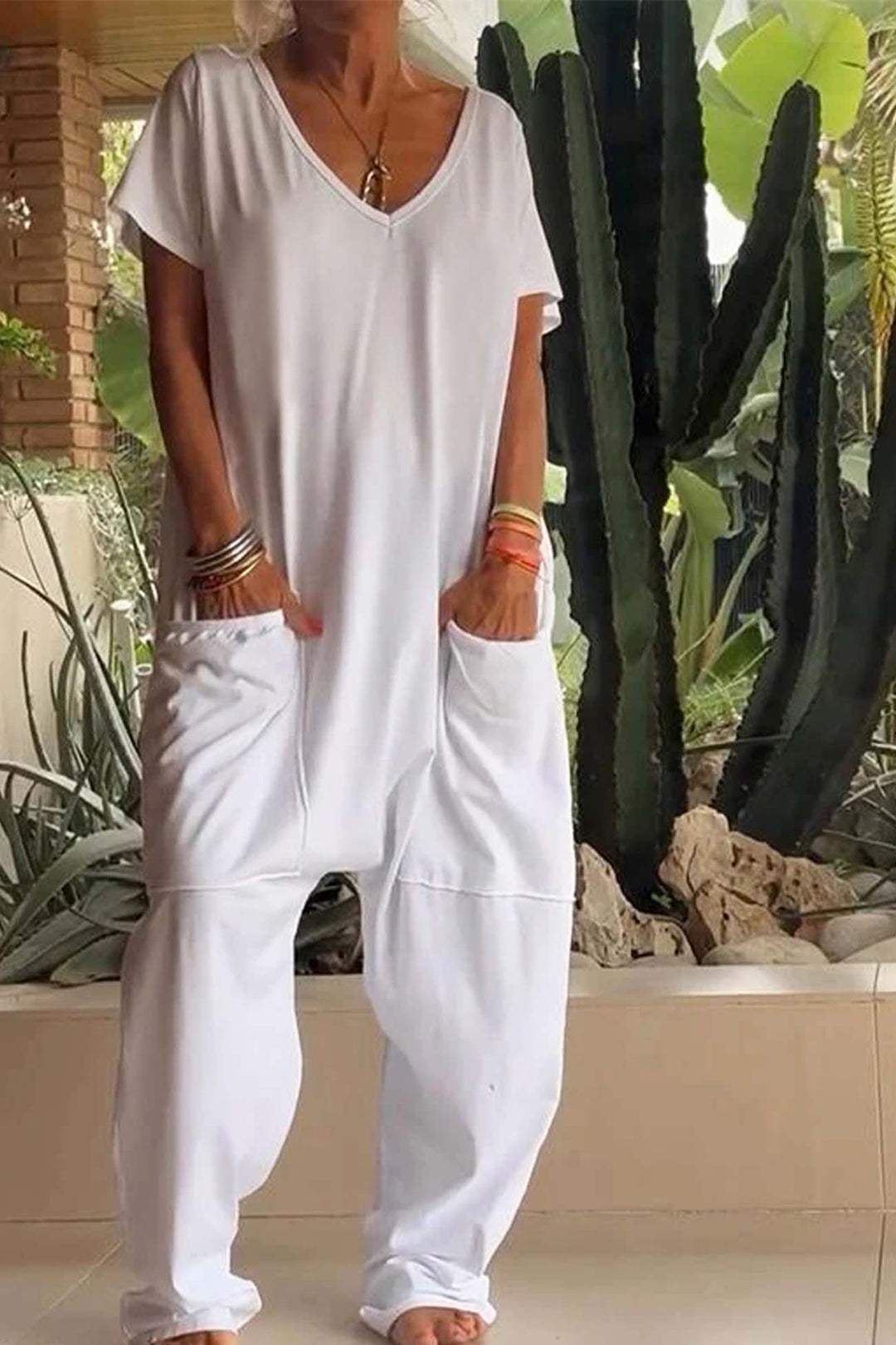 Brooklyn | Women's Oversize Short Sleeve Jumpsuit with Pocket