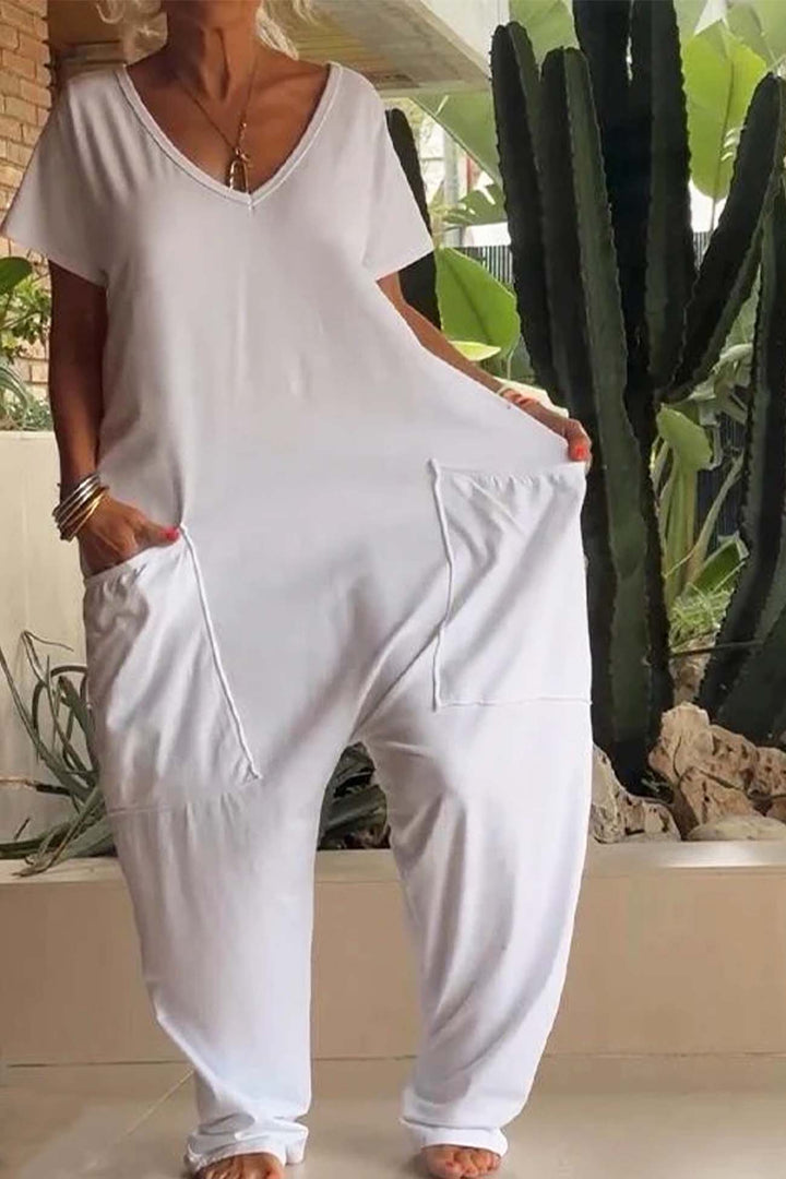 Brooklyn | Women's Oversize Short Sleeve Jumpsuit with Pocket